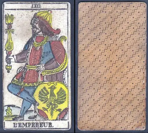 L'Empebeur - Original 18th century playing card / carte a jouer / Spielkarte - Tarot