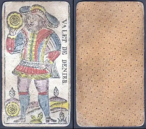 Valat de Denier - Original 18th century playing card / carte a jouer / Spielkarte - Tarot