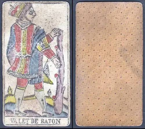 Valet de Baton - Original 18th century playing card / carte a jouer / Spielkarte - Tarot