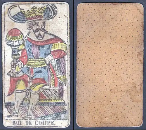 Roi de Coupe - Original 18th century playing card / carte a jouer / Spielkarte - Tarot