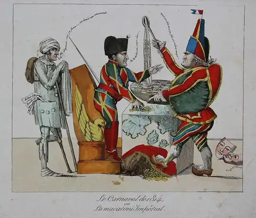 Le Carnaval de 1814, ou Le macaroni Impérial - Napoleon Bonaparte Cambacéres carnaval Karneval Harlequin Punch