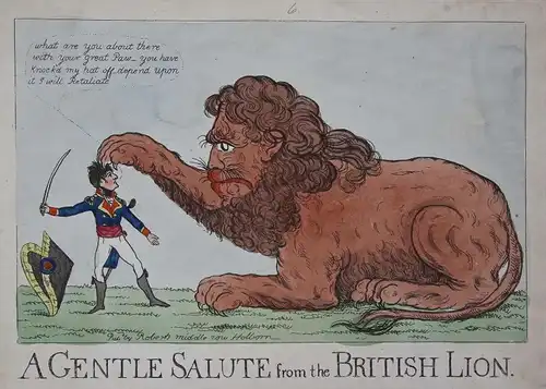 A gentle salute from the British lion - British lion Löwe salute Napoleon Bonaparte England Großbritannien UK