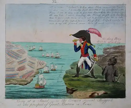 Bony at a Stand - or the Corsican Tyrant Stagger'd at the prospect of Great Britain in Arms - Napoleon Bonapar
