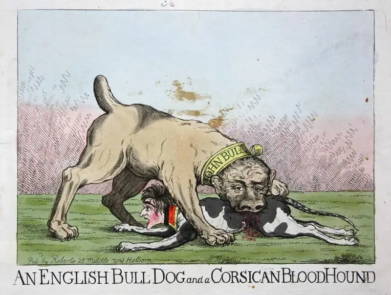 An English bull dog and a Corsican blood hound. - Napoleon Bonaparte John Bull dog Hund dogs Hunde French bloo 0