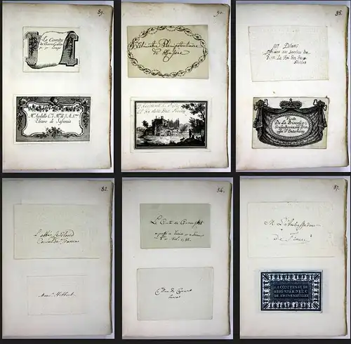 Album with visiting-cards from the 1780s. / Album mit Visitenkarten aus dem 18. Jahrhundert.