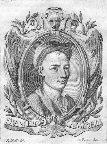 Francesco Campora - Francesco Campora Maler painter Portrait Italien Italia Kupferstich copper engraving antiq