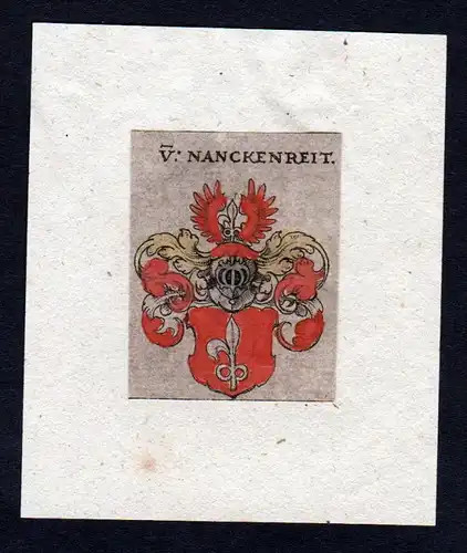 17. Jh von Nanckenreit Wappen coat of arms heraldry Heraldik Kupferstich