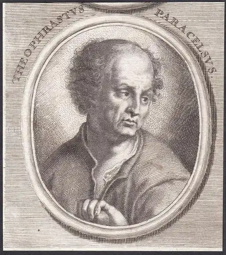 Theophrastus Paracelsus - Paracelsus Arzt doctor Theologe theologian Portrait Kupferstich copper engraving ant