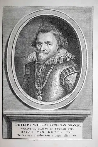 Philips Willem,Prins van Oranje - Philipp Wilhelm Oranien Prince Orange Portrait Kupferstich engraving antique