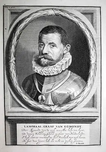 Lamoraal, Graaf van Egmondt - Lamoral von Egmund Flandern Artois Vlaanderen Portrait Kupferstich engraving ant