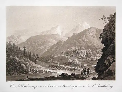 Vue du Watzmann, prise de la route de Berchtesgaden au lac St. Barthelemy - Watzmann Berchtesgaden Alpen Berg