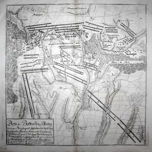 Plan der Battaille bey Blaregnies oder Malplaquet, Geschehen d. 11 Sept: 1709 - bataille de Malplaquet plan gr