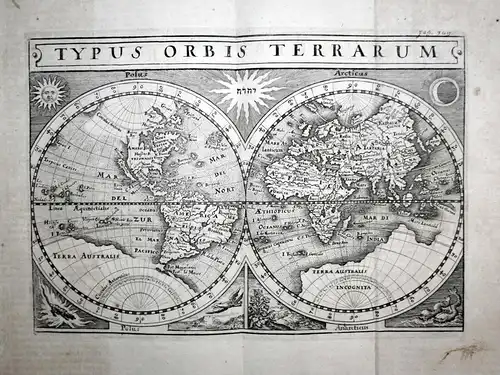 Typus orbis Terrarum - Kupferstich Weltkarte world map Karte Merian