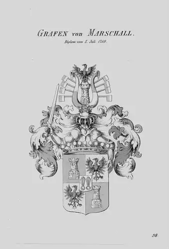 Marschall Wappen Adel coat of arms heraldry Heraldik crest Kupferstich