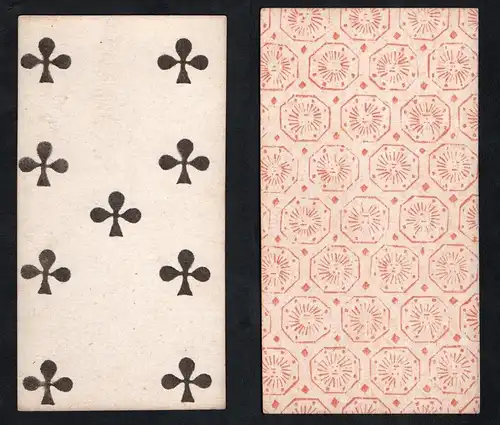 (Kreuz 9) - Original 18th century playing card from Liege (by Dubois) / carte a jouer / Spielkarte - Tarot