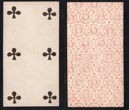 (Kreuz 6) - Original 18th century playing card from Liege (by Dubois) / carte a jouer / Spielkarte - Tarot