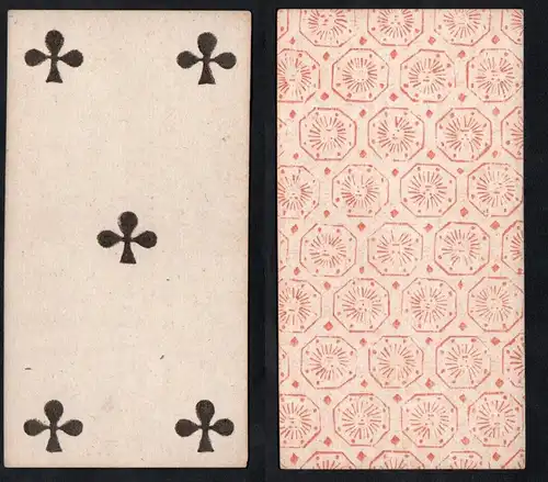 (Kreuz 5) - Original 18th century playing card from Liege (by Dubois) / carte a jouer / Spielkarte - Tarot