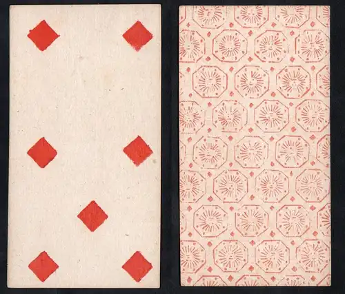 (Karo 7) - Original 18th century playing card from Liege (by Dubois) / carte a jouer / Spielkarte - Tarot