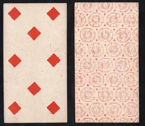 (Karo 8) - Original 18th century playing card from Liege (by Dubois) / carte a jouer / Spielkarte - Tarot