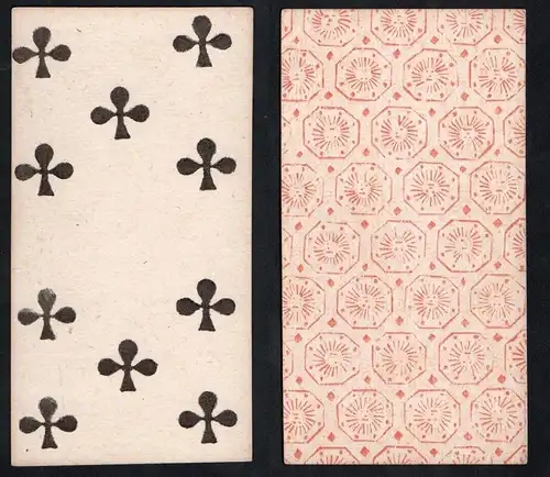 (Kreuz 10) - Original 18th century playing card from Liege (by Dubois) / carte a jouer / Spielkarte - Tarot