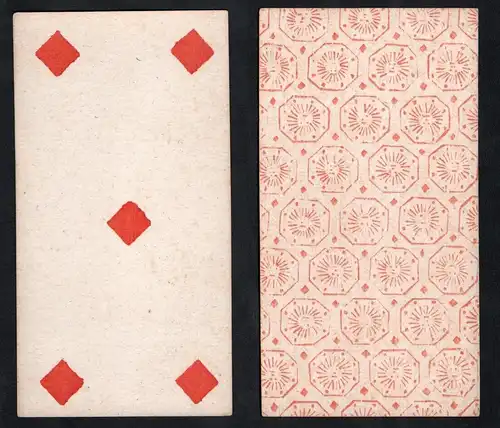 (Karo 5) - Original 18th century playing card from Liege (by Dubois) / carte a jouer / Spielkarte - Tarot