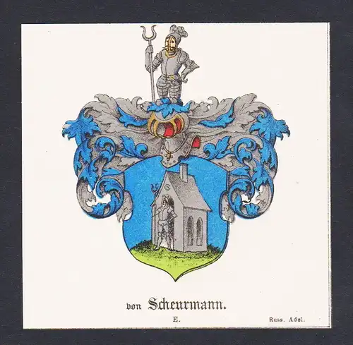 . von Scheurmann Wappen Heraldik coat of arms heraldry Lithographie