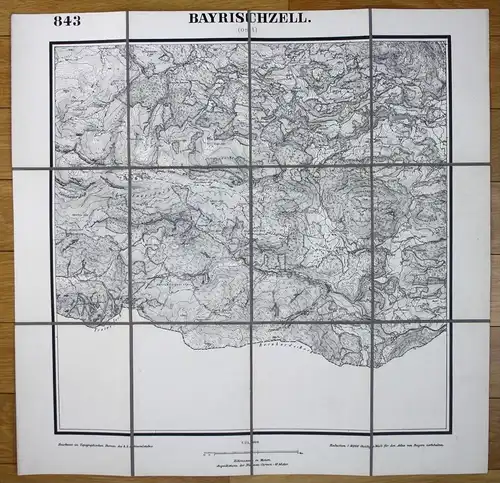 um 1880 Bayrischzell Ost Wiesenkarte Flurkarte Almkarte Karte