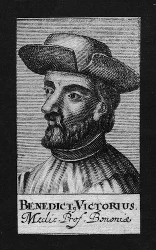 Benedict Victorius Arzt doctor Bologna Italien Kupferstich Portrait