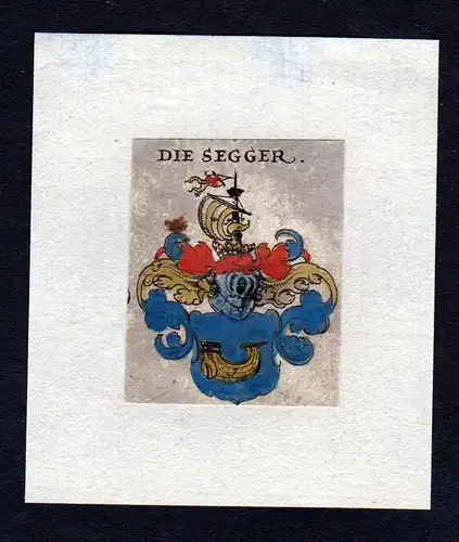 17. Jh von Segg Wappen coat of arms heraldry Heraldik Kupferstich