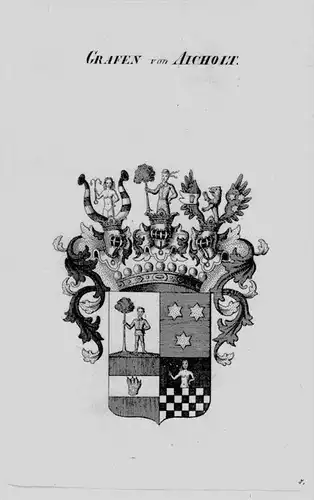 Aicholt Wappen Adel coat of arms heraldry Heraldik crest Kupferstich