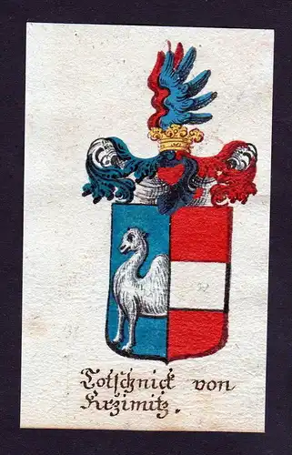 h. Totschnig von Krzimic Krzimitz Böhmen Wappen coat of arms Manuskript