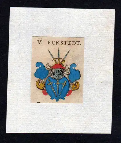 17. Jh Eckstedt Wappen coat of arms heraldry Heraldik Kupferstich