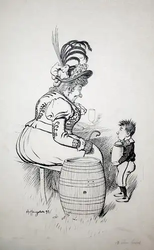 Honig Wein Weinfass Karikatur