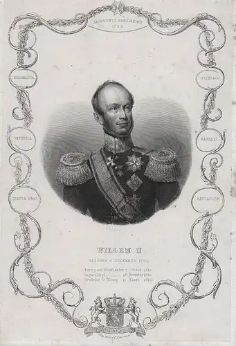 Willem II. - William II of the Netherlands (1792-1849) King König Niederlande Portrait