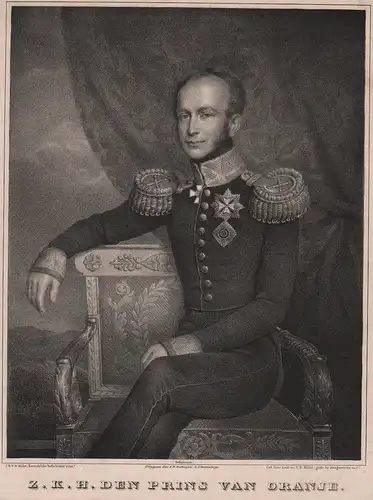 Z. K. H. de Prins van Oranje - Willem II. der Nederlanden (1792-1849) King König Niederlande Portrait