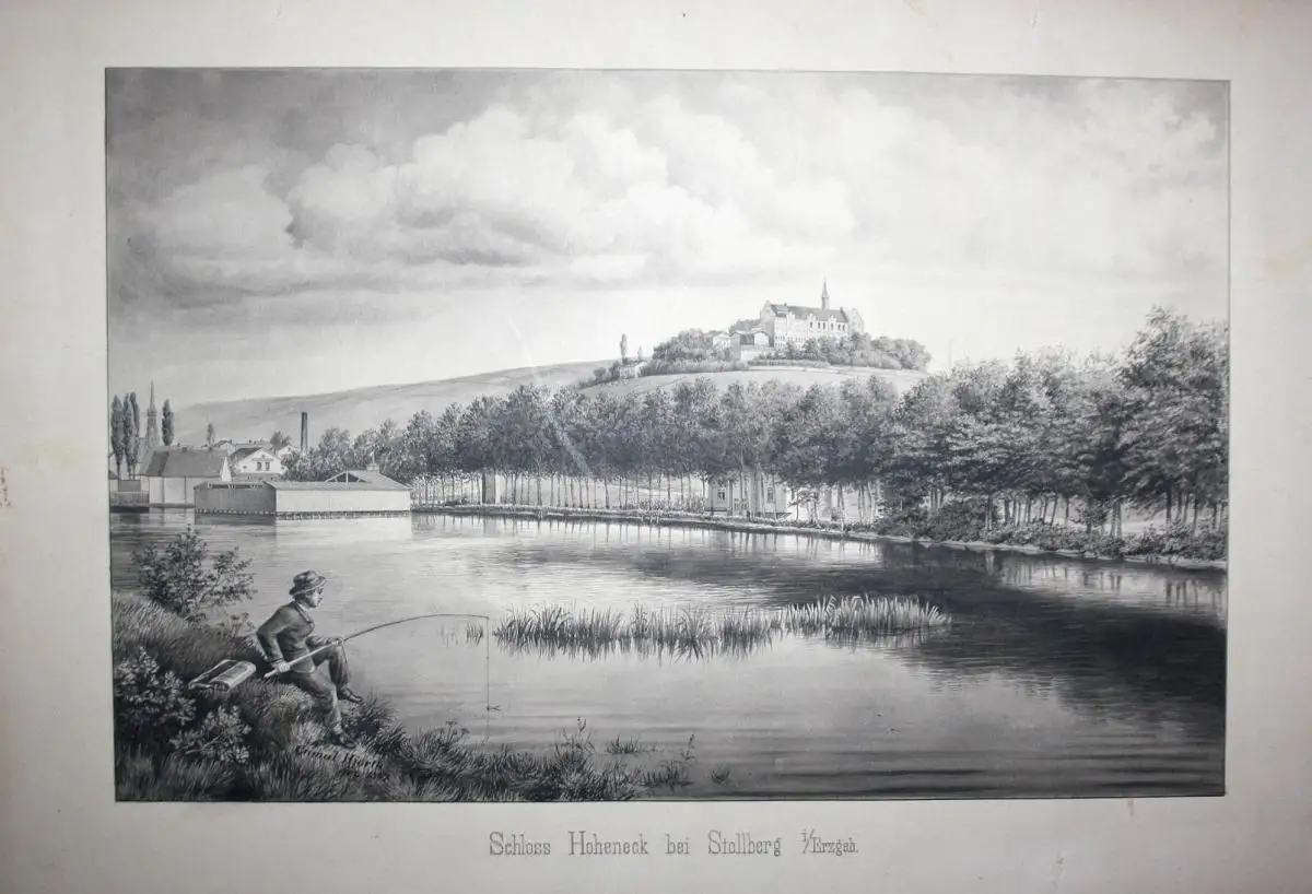 Schloss Hoheneck bei Stollberg i/Erzgeb. - Schloss Hoheneck Stollberg Erzgebirge Zeichnung drawing 0