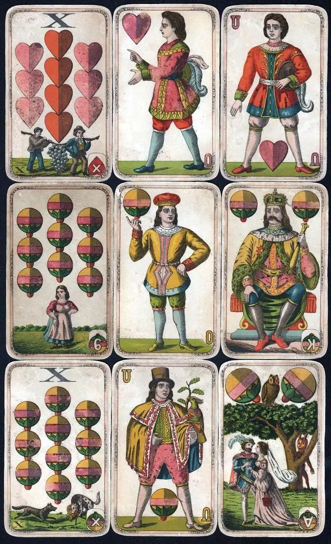 Spielkarten Sächsisches Bild Schwerterkarte Wüst Frankfurt 24/24 selten 1