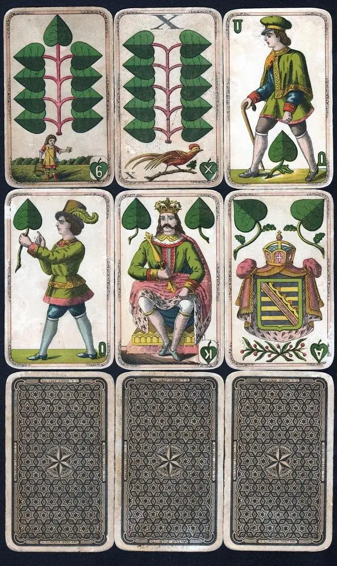 Spielkarten Sächsisches Bild Schwerterkarte Wüst Frankfurt 24/24 selten 2