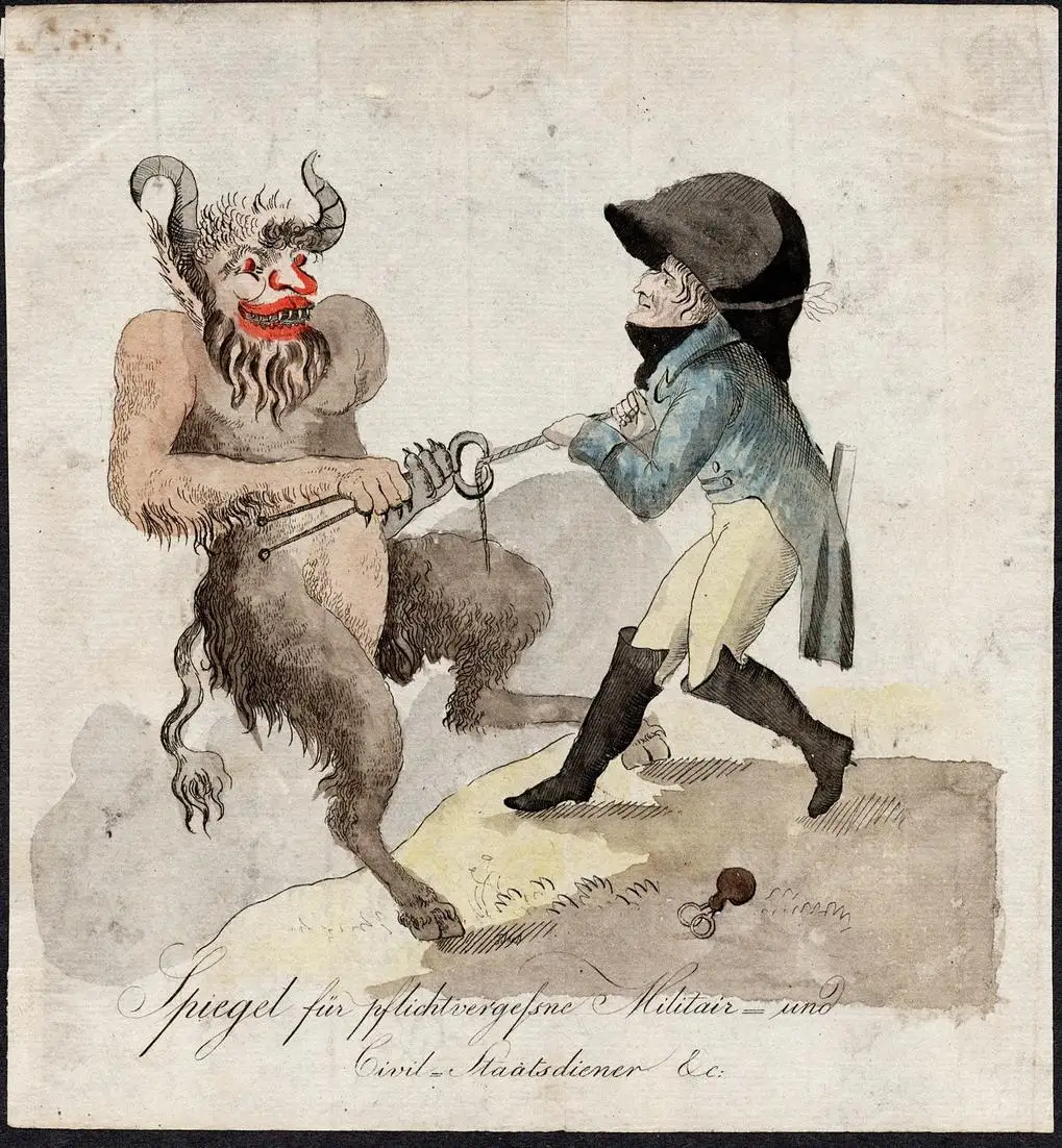 Spiegel für pflichtvergessne Militair- und Civil-Staatsdiener &c - Napoleon Teufel devil Karikatur caricature 0