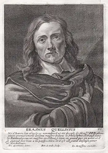Erasmus Quellinius - Erasmus Quellinus II. Maler painter Portrait Kupferstich copper engraving antique print