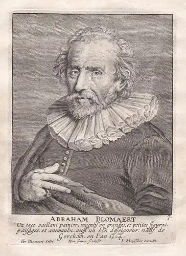 Abraham Blomaert - Abraham Bloemaert Maler painter Portrait Kupferstich copper engraving antique print