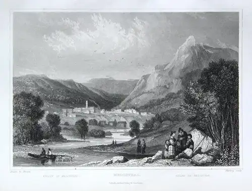 Melchthal - Melchtal Obwalden Grosse Melchaa Schweiz Suisse Ansicht view Stahlstich steel engraving gravure an