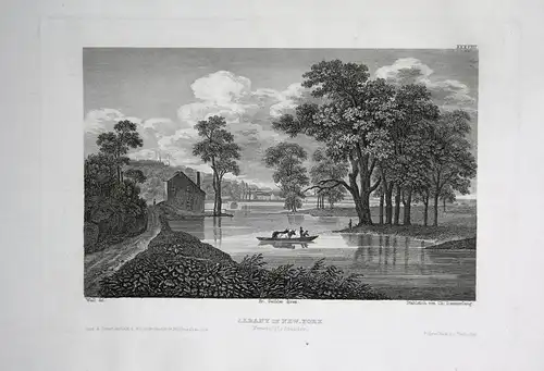 Albany in New York - Albany New York NY Amerika America USA  Ansicht view vue Stahlstich steel engraving antiq