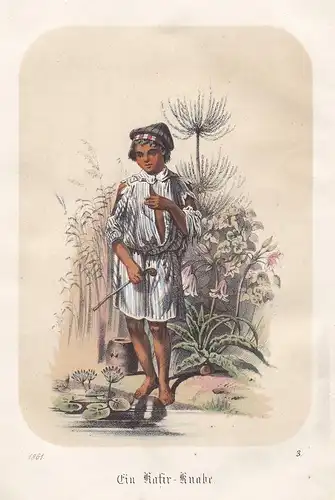 Ein Kafir-Knabe - Kafir Knabe boy Ungläubiger unbeliever Lithographie lithograph antique print