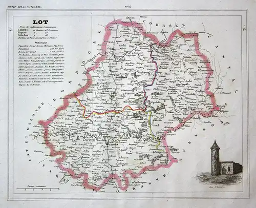 Lot - Lot Frankreich France département Okzitanien map Karte engraving antique print
