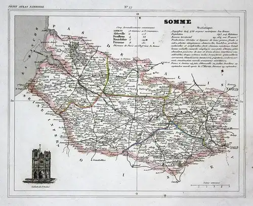 Somme - Somme Fluss river Frankreich France Hauts-de-France département map Karte engraving antique print