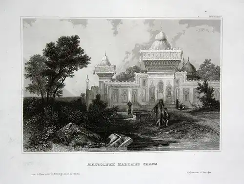 Mausoleum Mahomed Chans - Mausoleum Mahomed Chan India Indien Asia Asien Ansicht Stahlstich steel engraving an