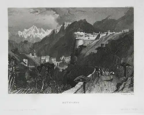 Roveredo - Roveredo Schweiz Svizzera Suisse Ansicht view Stahlstich steel engraving antique print