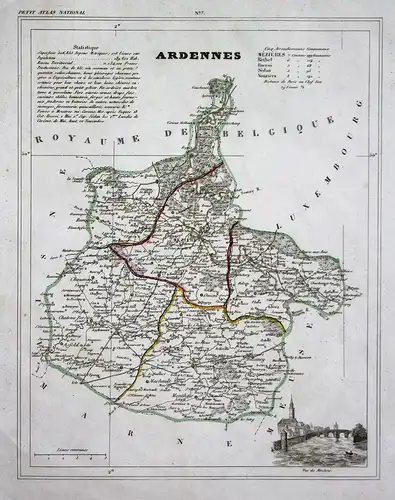 Ardennes - Ardennes Grand Est Frankreich France département map Karte engraving antique print