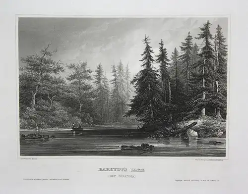 Barhydt's Lake - Barhydt's Lake Saratoga New York USA Amerika America US Ansicht view Stahlstich steel engravi